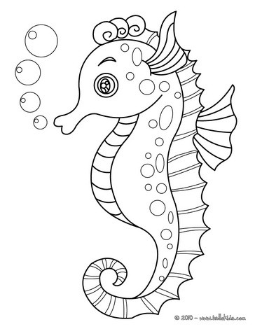364x470 Seahorse Coloring Pages