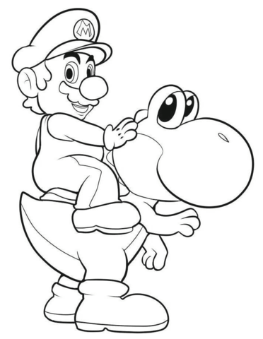 372x480 Mario Riding Yoshi Coloring Page Yoshi Category. Select
