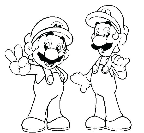 600x557 Mario And Luigi And Yoshi Coloring Pages Deepart