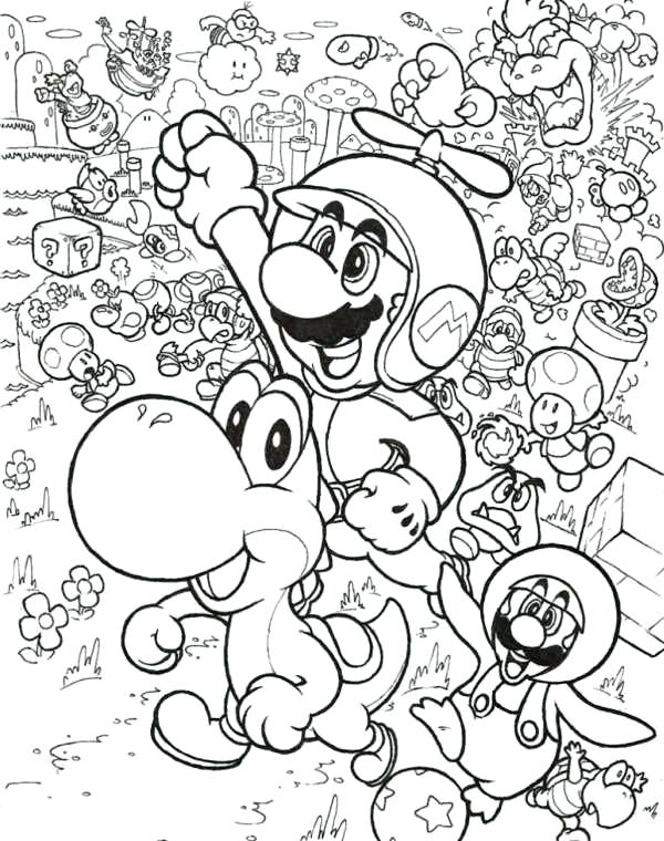 600x760 Mario And Luigi And Yoshi Coloring Pages Mario And Luigi Coloring