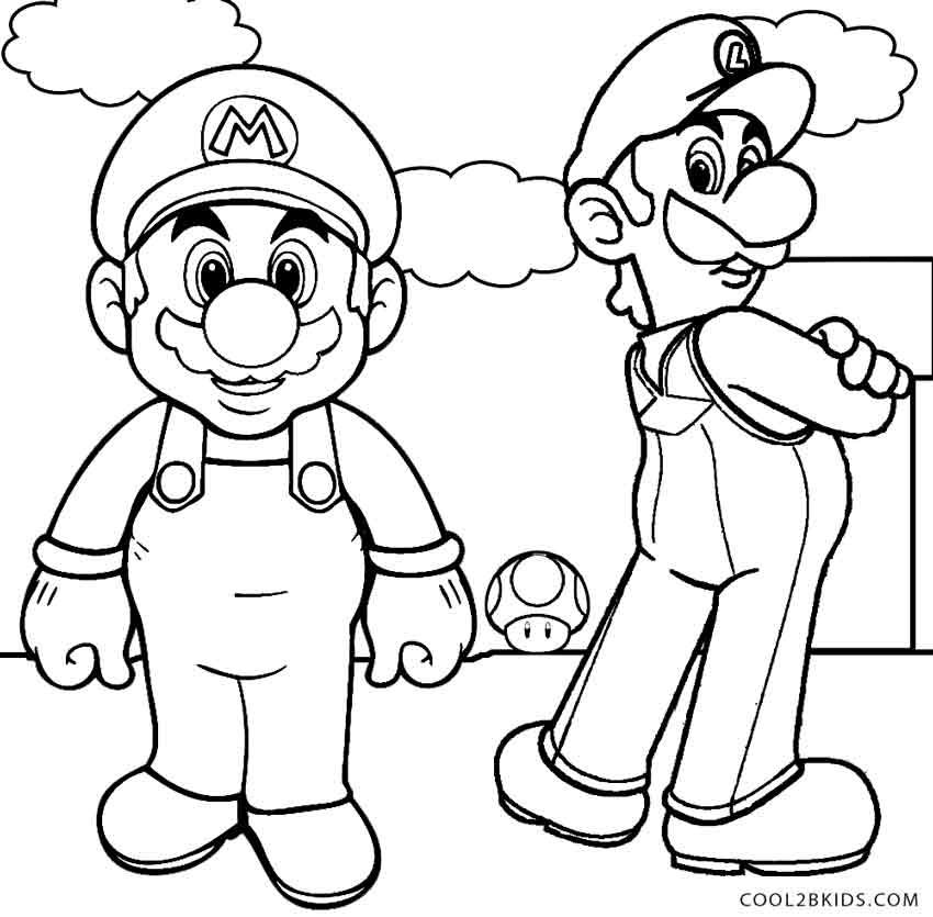 850x835 Printable Luigi Coloring Pages For Kids Cool2bkids Line Art