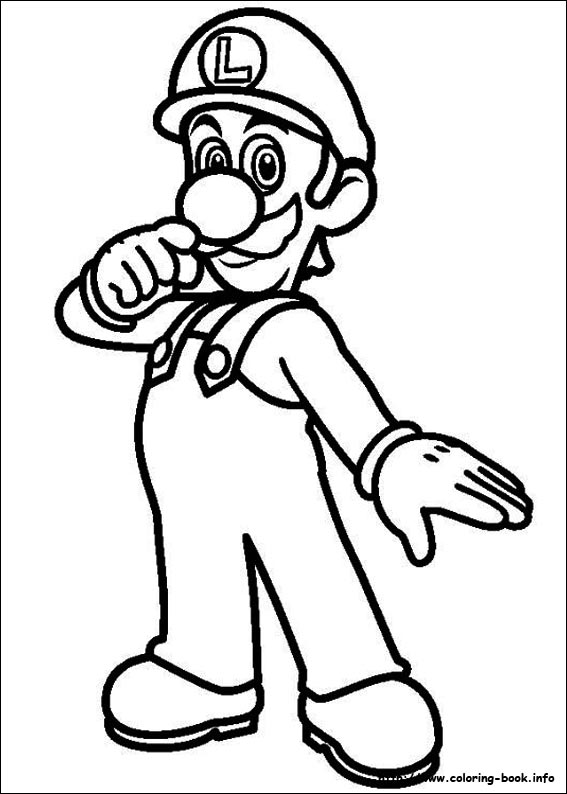 567x794 Super Mario Bros Coloring Pages On Book Info Regarding Luigi