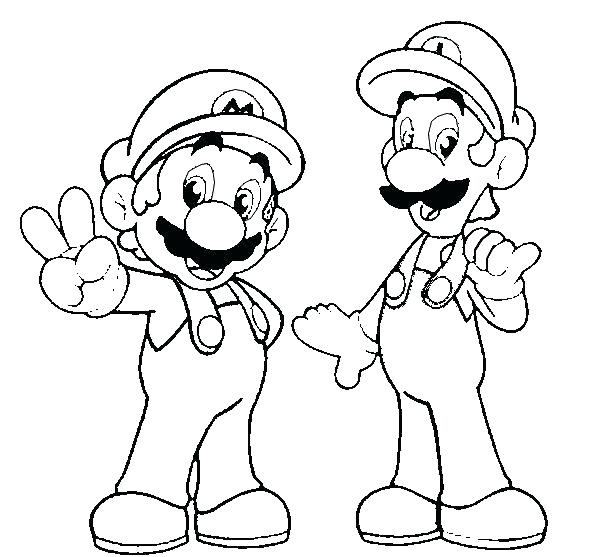 600x557 Coloring Pages Of Mario And Luigi Sendflare.co