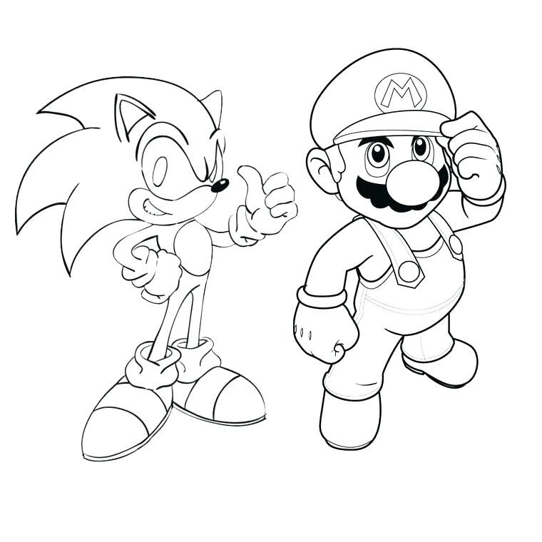 760x760 And Sonic Coloring Pages And Sonic Coloring Pages Info Mario Vs
