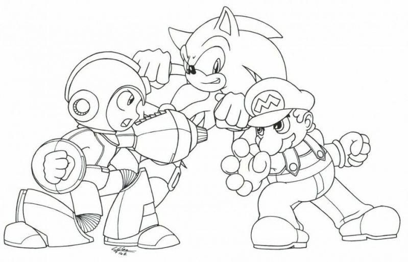 799x513 Personable Mario And Sonic Coloring Pages Printable For Cure