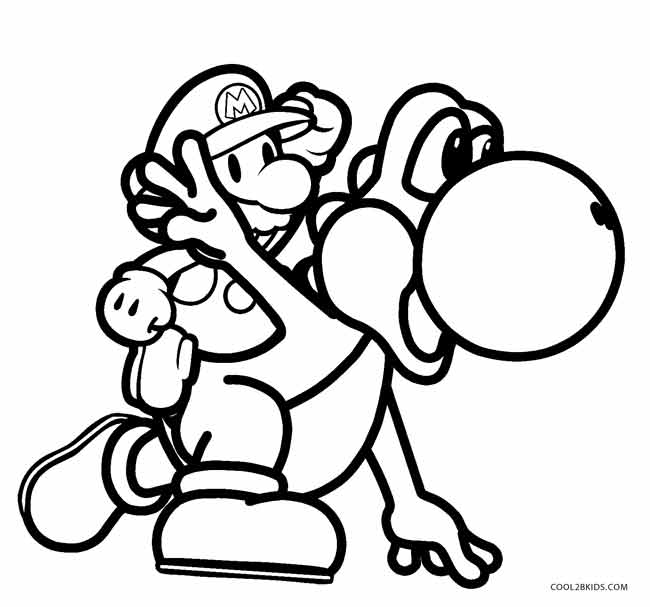 650x607 Mario And Luigi And Yoshi Coloring Pages