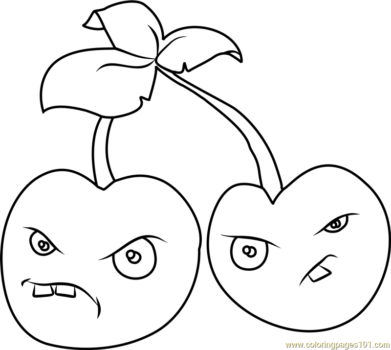 800x715 Cherry Bomb Coloring Page