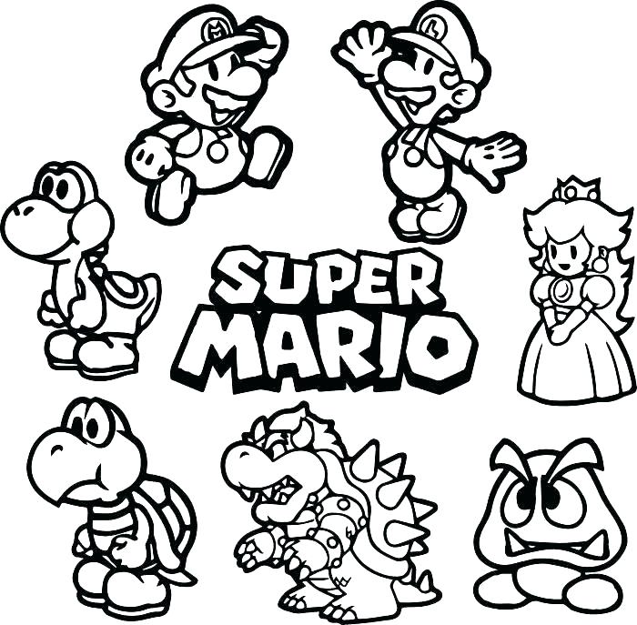 700x687 Super Mario Bros Coloring Pages Thers New Super Mario Bros