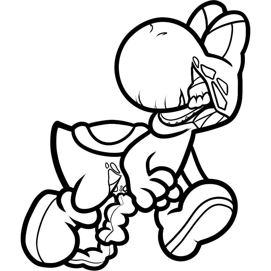 Mario Bros Yoshi Coloring Pages_