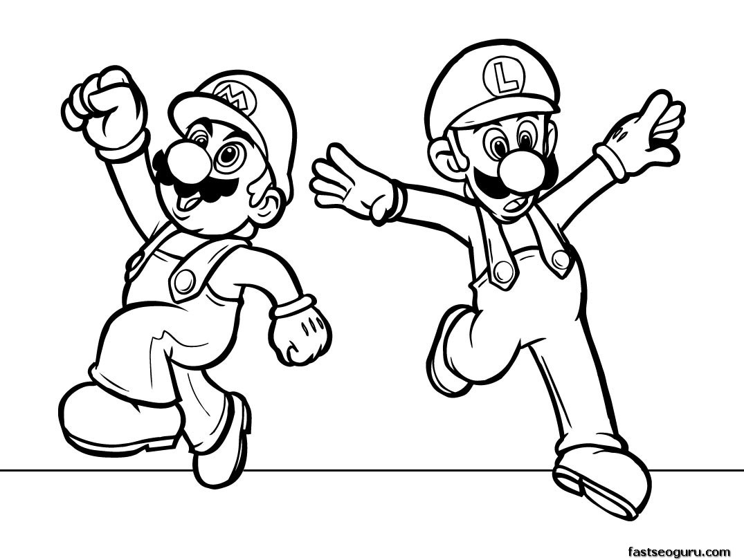1075x810 Printabel Cartoon Super Mario Coloring Pages For Kids Kids