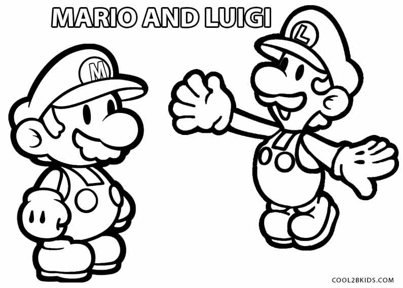 795x568 Printable Luigi Coloring Pages For Kids Cool2bkids
