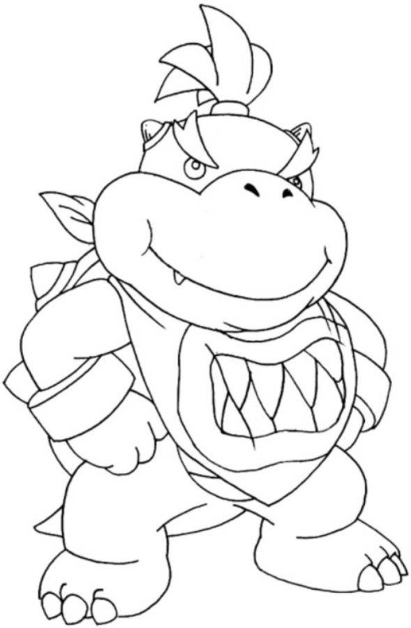 589x900 Bowser Jr Mario Coloring Page