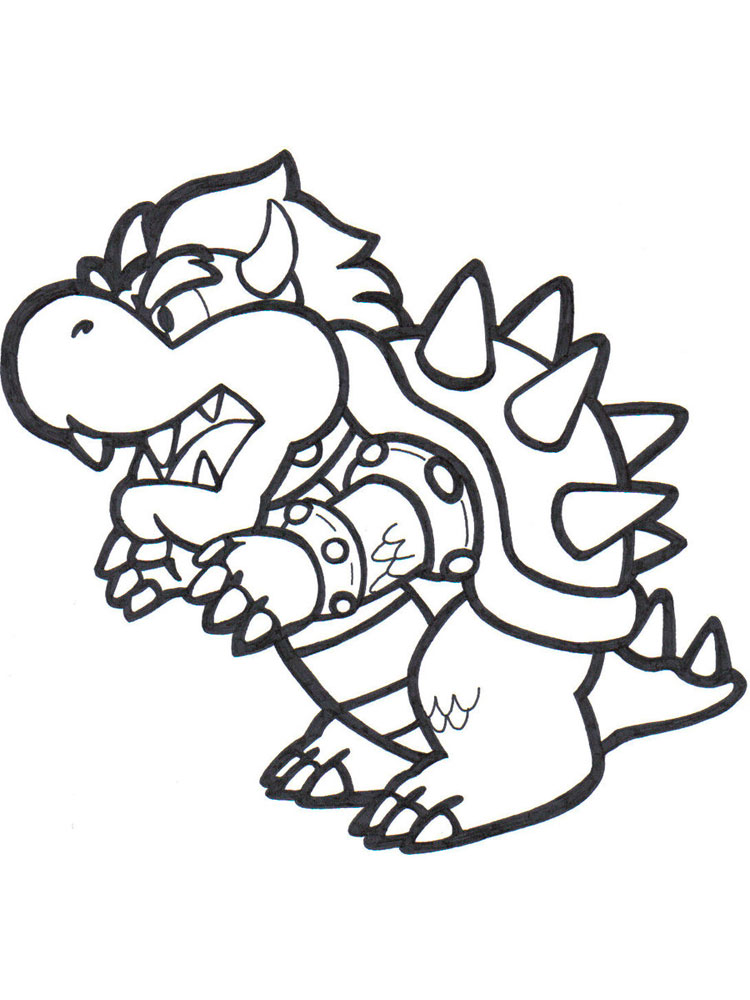 750x1000 Mario Bowser Coloring Pages. Free Printable Mario Bowser Coloring