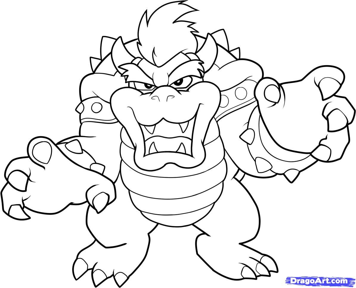 1194x968 Mario Bros Bowser Coloring Pages By Sharon Mario Party