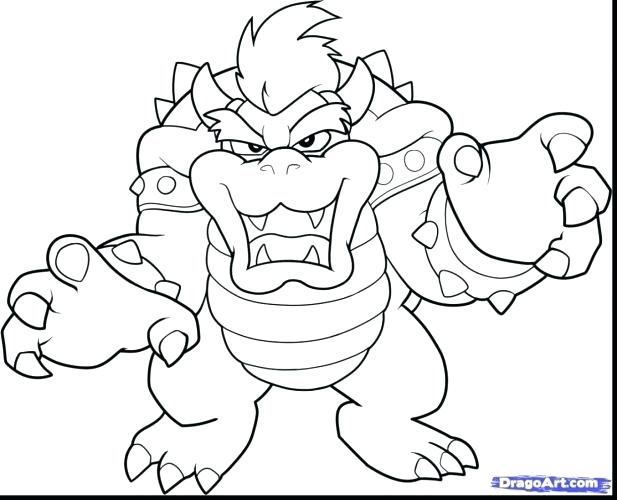 617x500 Bowser Coloring Page Bowser Castle Coloring Pages