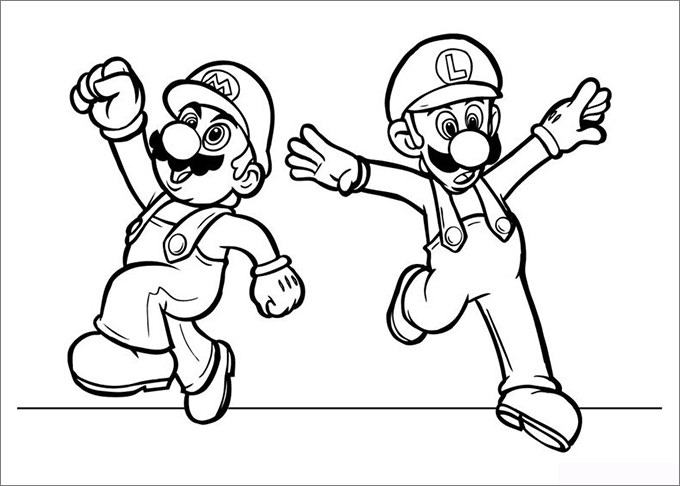 680x486 Best Luigi And Mario Coloring Pages Free 1563 Printable