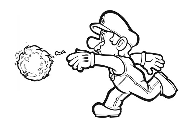 600x443 Fire Luigi Coloring Pages