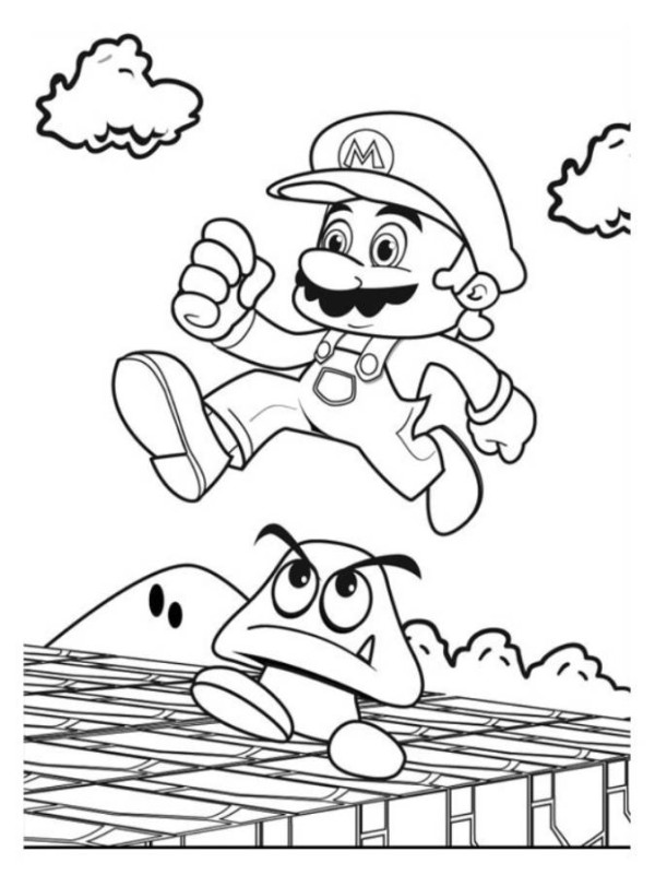 600x801 Goomba Coloring Pages 448299