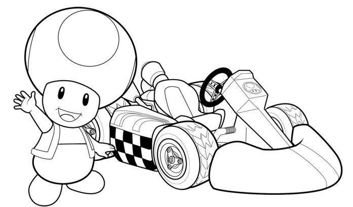 697x408 Mario Kart Coloring Pages
