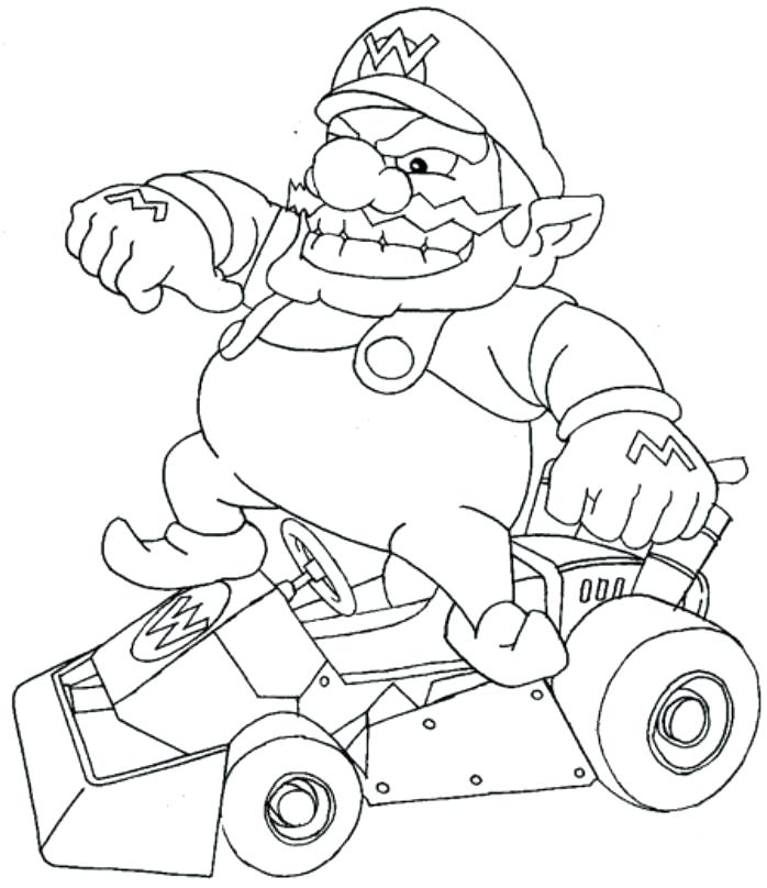 698x808 Colorear Mario Kart Coloring Page For Kids Dibujos Para Colorear