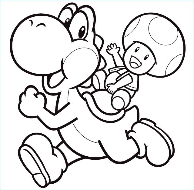 640x627 Toad And Yoshi Coloring Pages Super Mario Yoshi Coloring Pages