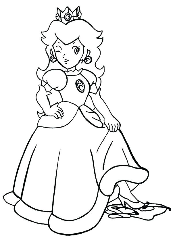 595x842 Mario Kart Coloring Page Princess Peach Coloring Pages Full Size