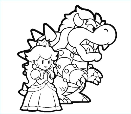 530x462 Princess Peach Mario Kart Wii Coloring Pages