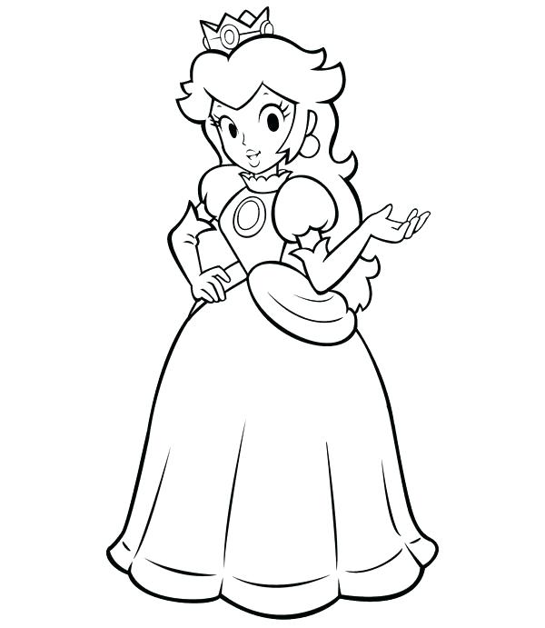 600x691 Princess Peach Coloring Page
