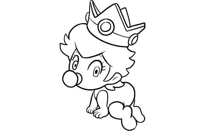 720x460 Coloring Pages Mario Princess Peach Coloring Pages Baby Peach