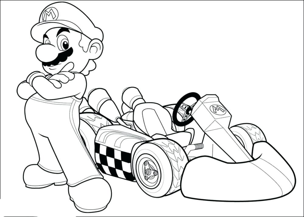 1000x714 Mario Cart Coloring Pages Print Download Kart Coloring Pages Mario