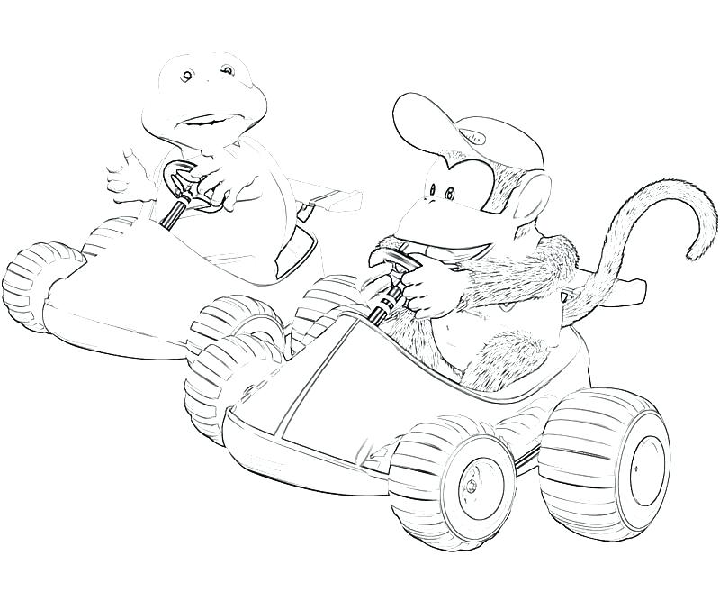 800x667 Mario Kart Wii Coloring Pages To Print Donkey Coloring Pages
