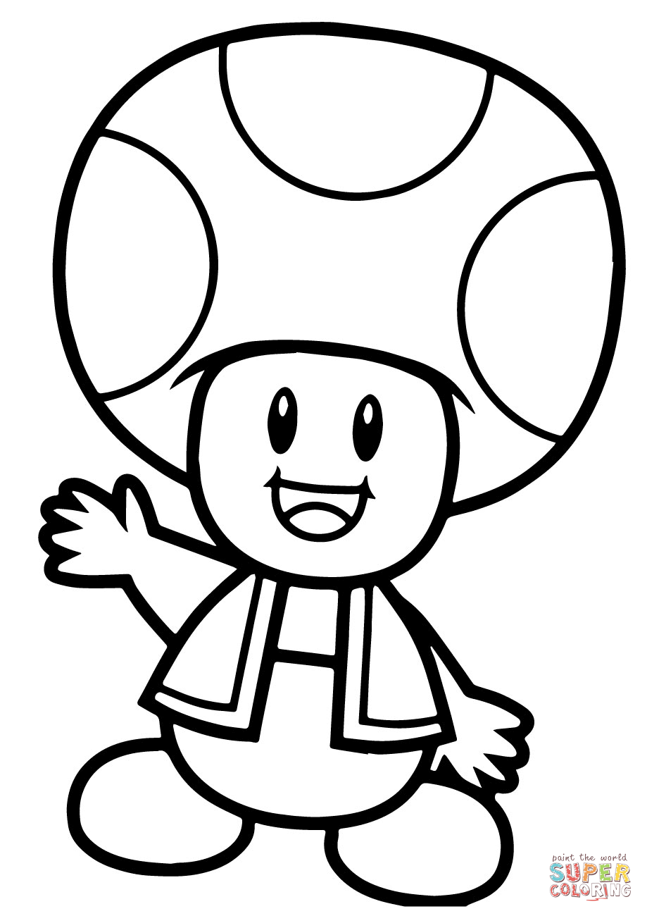 919x1300 Super Mario Bros. Toad Coloring Page Free Printable Coloring