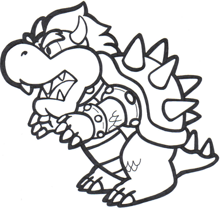900x855 Mario Bowser Coloring Pages