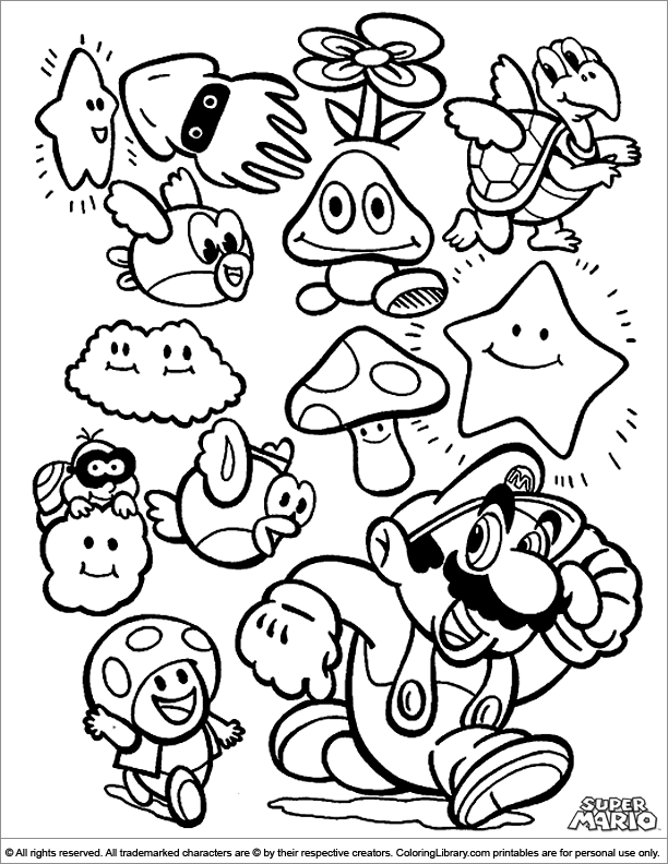 612x792 Super Mario Brothers Coloring Picture