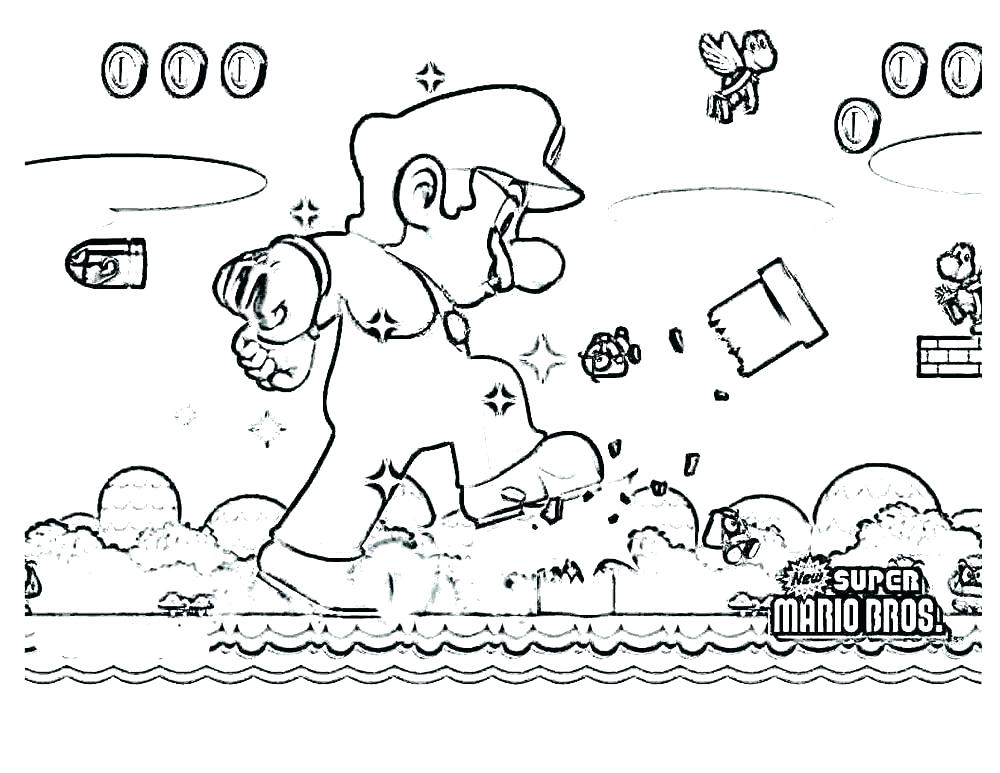 1000x773 Cartoon Mario Bros Coloring Pages