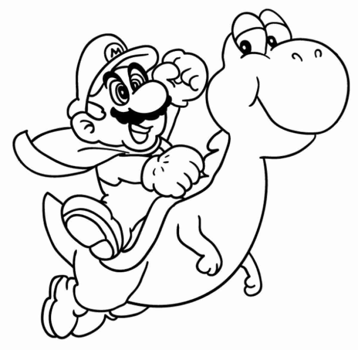 1200x1173 Mario And Yoshi Coloring Pages To Print
