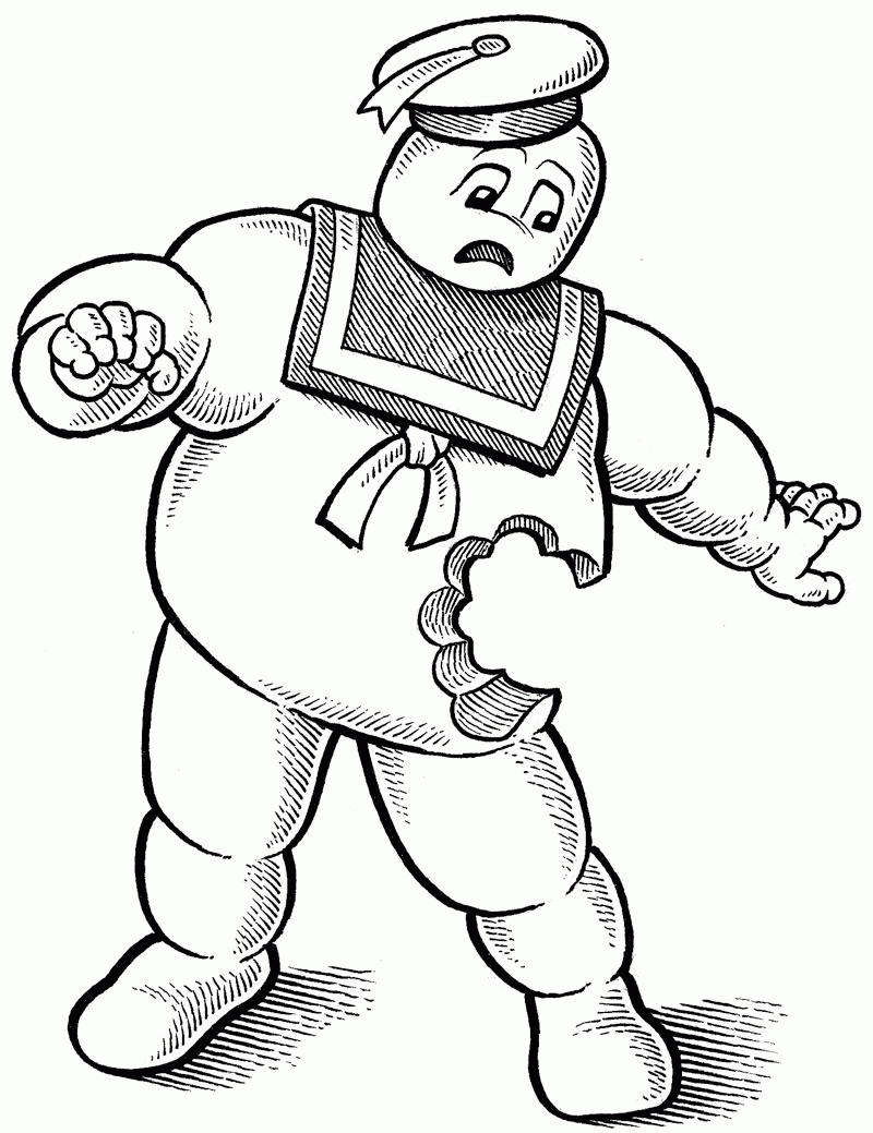 800x1039 Stay Puft Marshmallow Man Coloring Pages