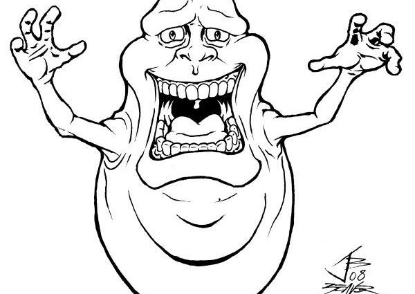 600x425 Clip Art Marshmallow Mouth Coloring Page Ghostbusters Coloring