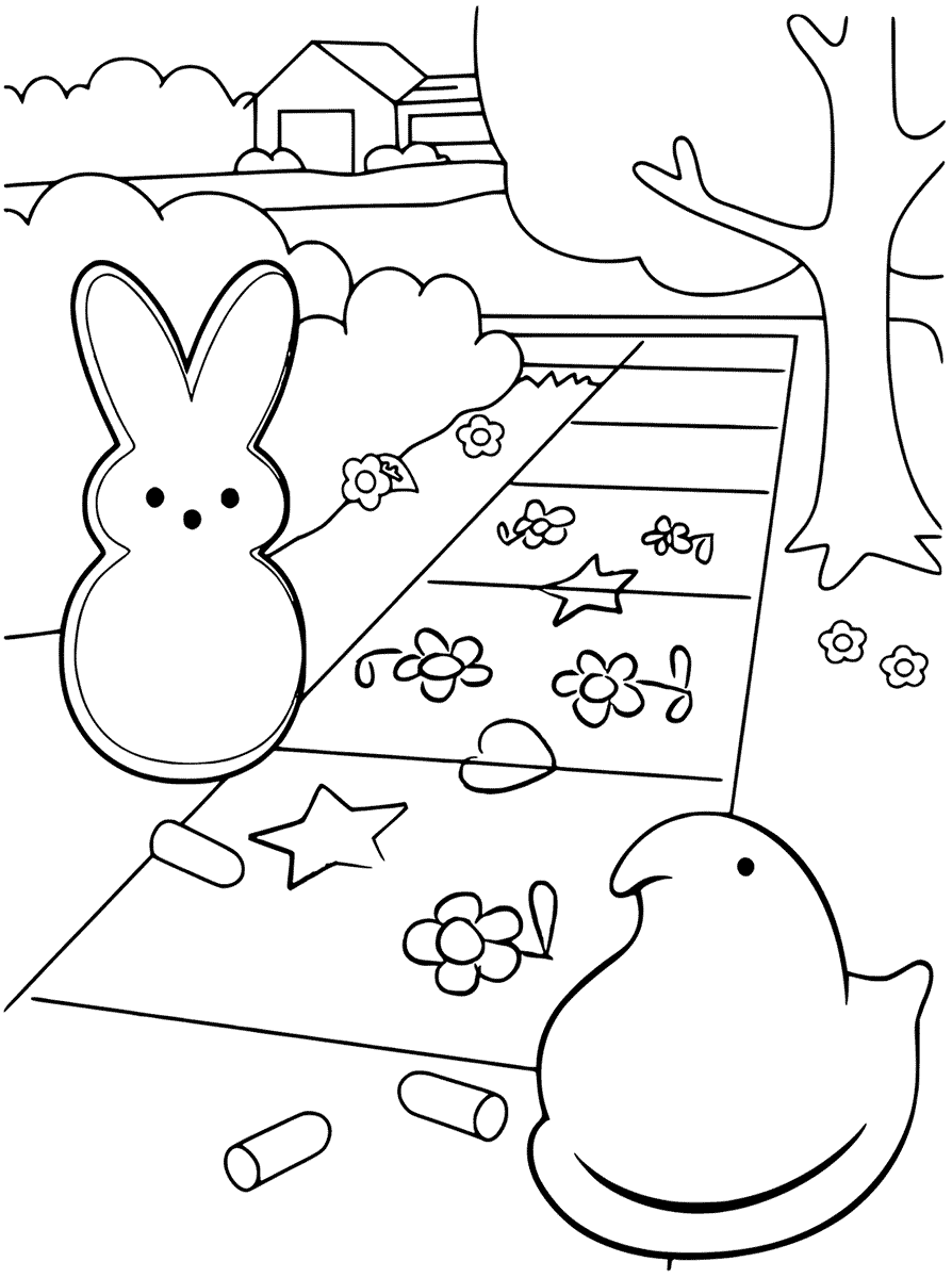 894x1200 Easter Marshmallow Peeps Coloring Pages