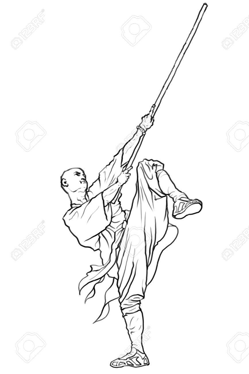 867x1300 Wushu Coloring Page For Kids Martial Arts Pages Toddler Printable