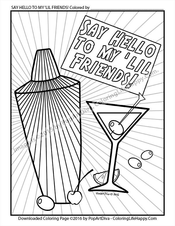 Martini Coloring Page