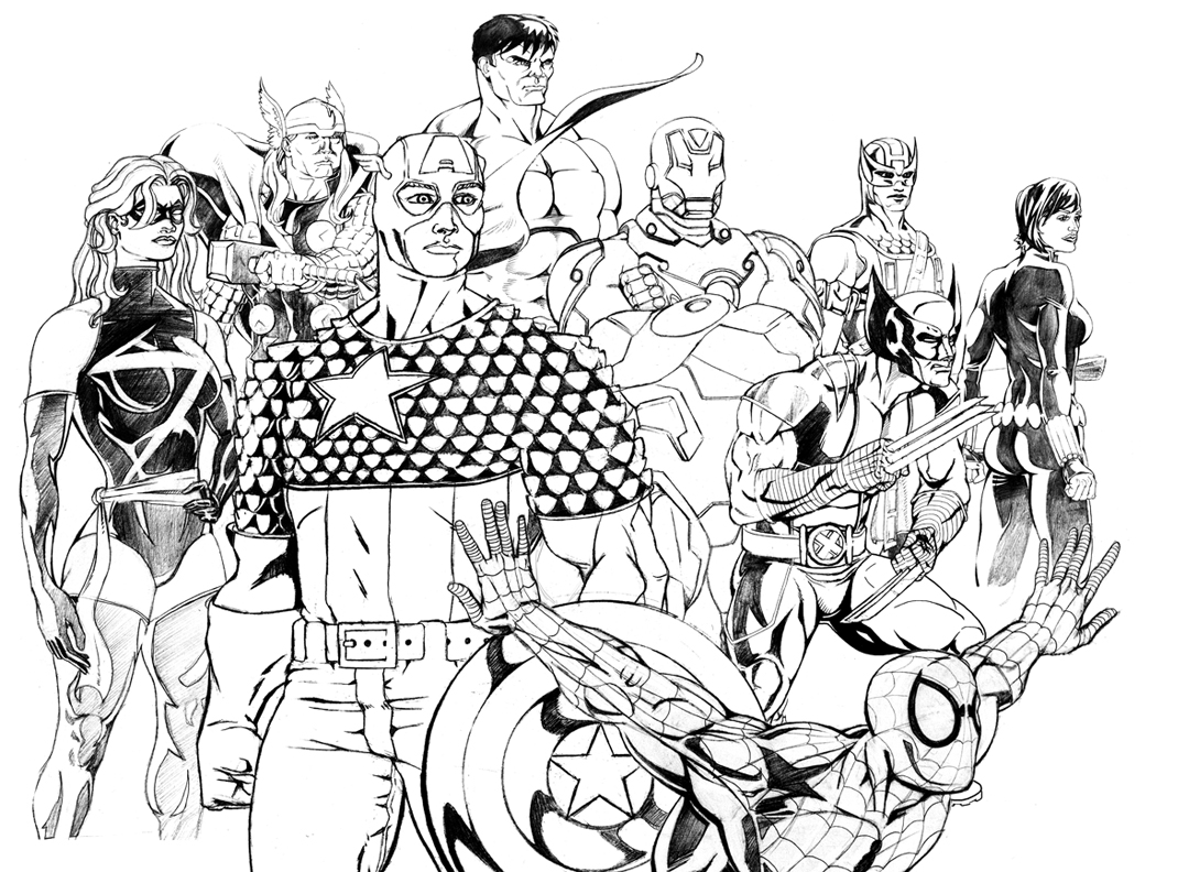 1080x792 Avengers Coloring Pages