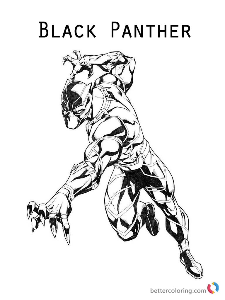 768x1024 Black Panther Coloring Pages Marvel Superhero Free Printable