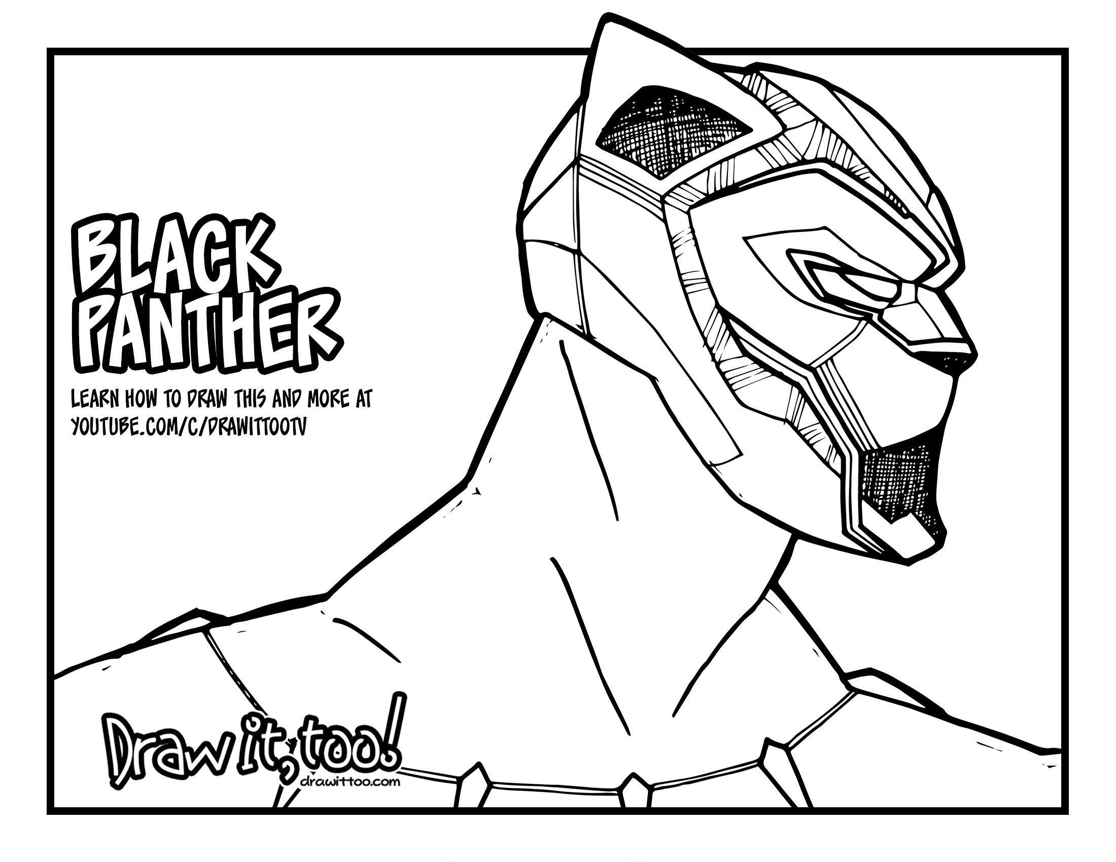 2200x1700 How To Draw Black Panther (Black Panther 2018) Drawing Tutorial