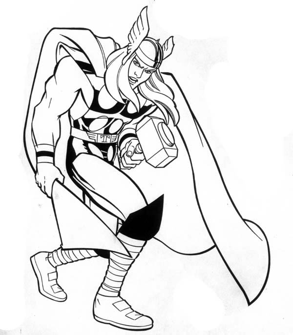 600x686 Printable Marvel Coloring Pages Thor