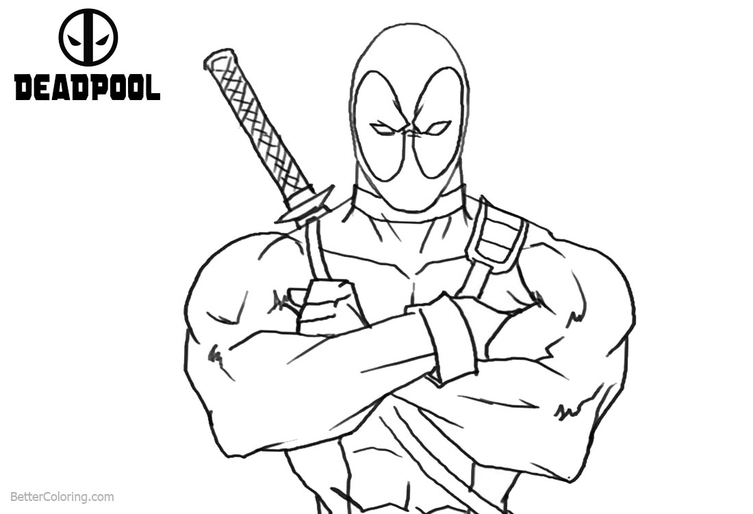 1100x750 Deadpool Coloring Pages From Marvel Comics