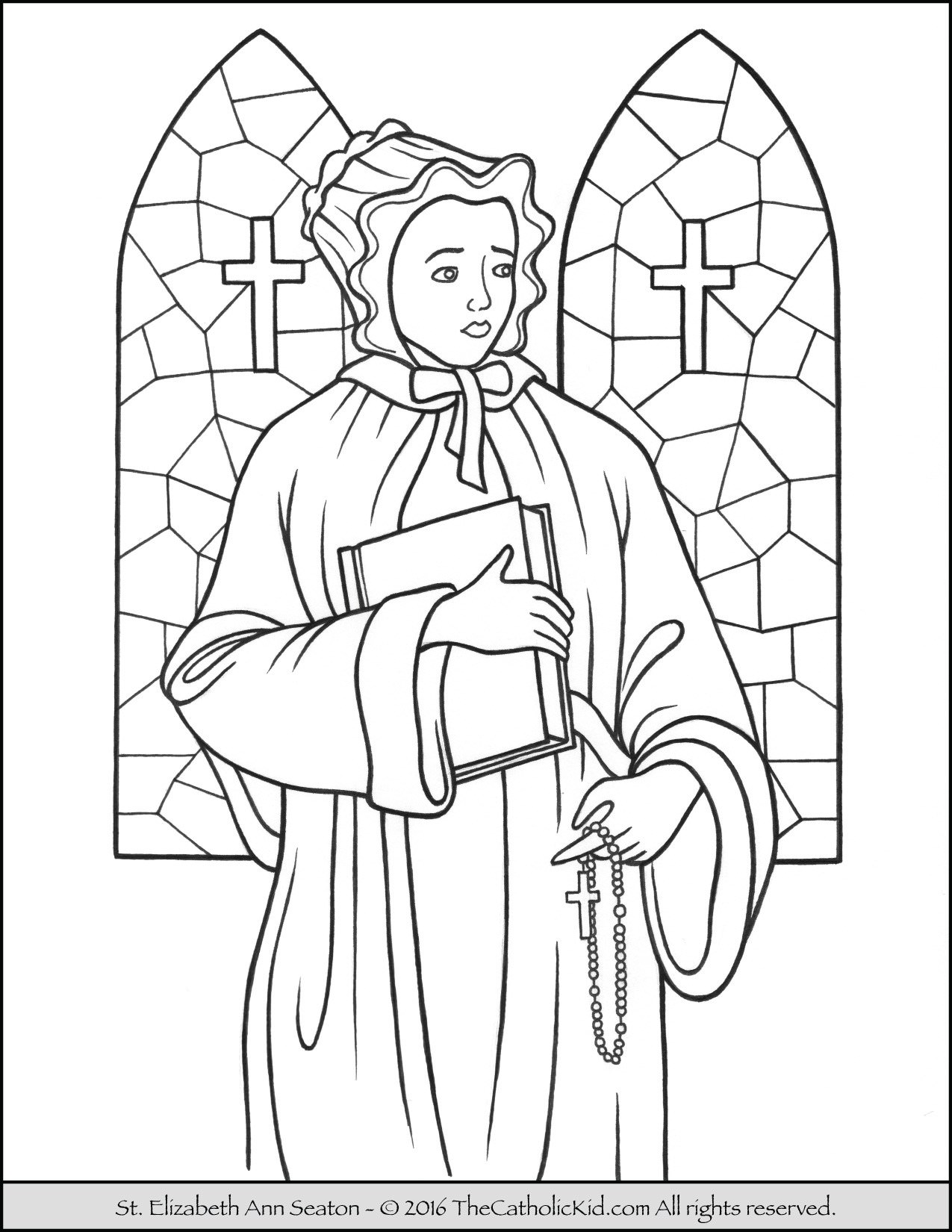 1275x1650 Saint Elizabeth Coloring Page