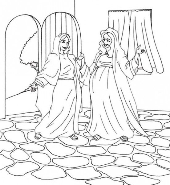 552x600 The Visitation Coloring Page