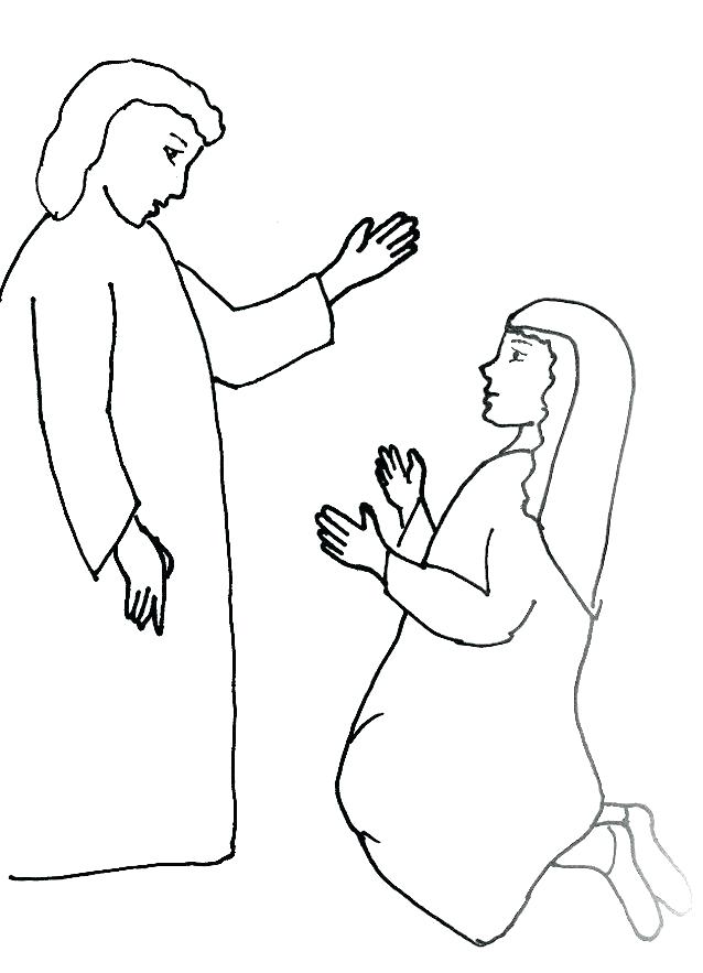 638x883 Coloring Mary Visits Elizabeth Coloring Page Bible Story