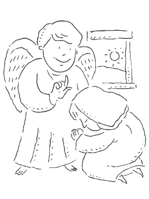 500x666 Angel Visits Mary Joseph Coloring Page Coloring Pages